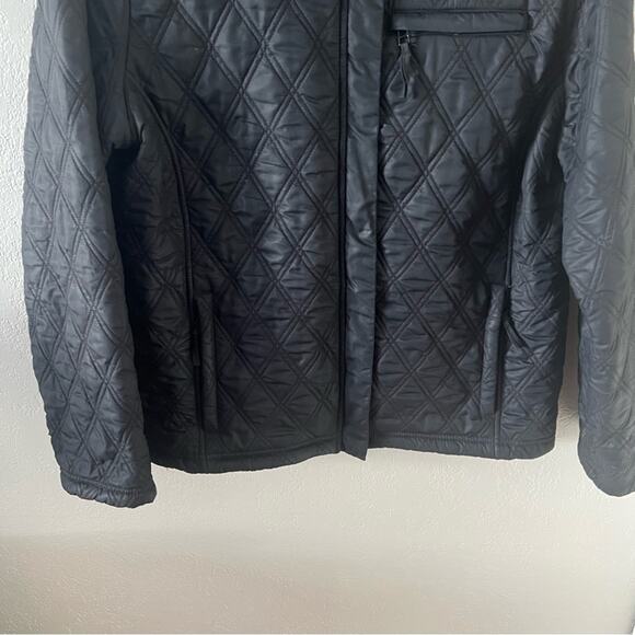 Eddie Bauer Black Quilted Fleece-Lined Jacket - Picture 3 of 6